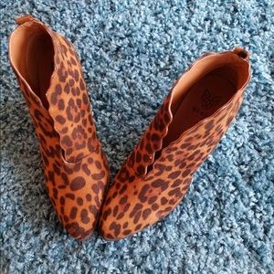 Leopard Print Booties the hills are 2 1/4”